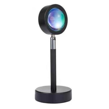 LED Projektor Naplemente Vetítéssel, Sunset Lamp, USB áramellátás, dönthető fej, 180°, fekete állvány kép