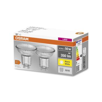 LED reflektor GU10 PAR16 4.3W 2,700K 36° 2 darabos készlet kép