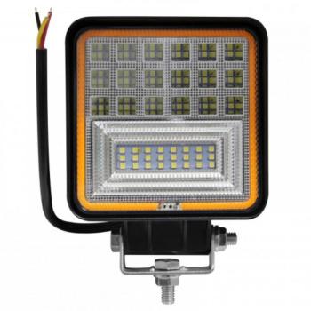 LED reflektor , munkalámpa , 10-60V , 126 Watt , hideg fehér , narancssárga jelzőfénnyel , IP67 kép