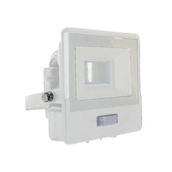 LED reflektor PIR érzékelős PRO, 10w, 6500K, hideg fehér, 735lm, 100°, fehér, CRI>80, IP65, V-TAC, 20270 kép