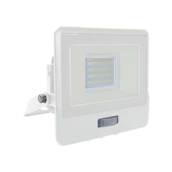 LED reflektor PIR érzékelős PRO, 20w, 6500K, hideg fehér, 1510lm, 100°, fehér, CRI>80, IP65, V-TAC, 20273 kép