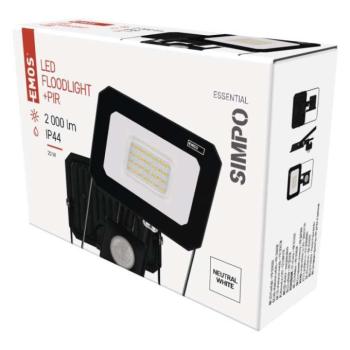 LED reflektor SIMPO PIR 20 W természetes fehér kép