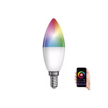 LED izzó GoSmart gyertya, E14, 4,8 W (40 W), 470 lm, RGB, dimmelhető, WiFi, 220-240V, CRI>80, EMOS, ZQW322R kép