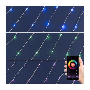 Home ML 200 RGB SMART micro LED-es fényfüzér, 20 m / 200 db RGB micro LED, applikációval vezérelhető, USB csatlakozó, beltéri kivitel kép
