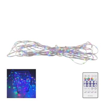 RGB LED karácsonyi fényfüzér LED/10W/5V 10 m USB + távirányító 324405 kép
