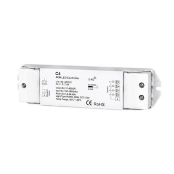 LED RGB/RGBW vezérlő 4 csatornás 4*300ma c4 állandó áramerősséggel, fehér, Optonica, 6343 kép