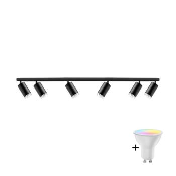 LED RGBW dimmelhető fürdőszobai beépíthető spotlámpa TURYN 6xGU10/6,5W/230V IP44 fekete SA1946+AI2320 kép