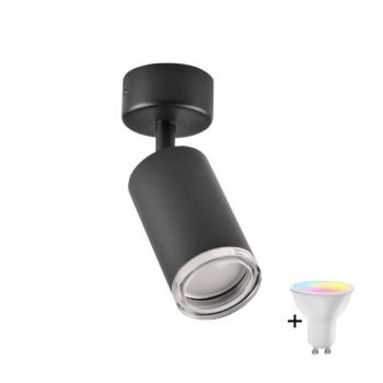 LED RGBW dimmelhető fürdőszobai spotlámpa TURYN 1xGU10/4,8W/230V IP44 fekete SA1913+AI2382 kép
