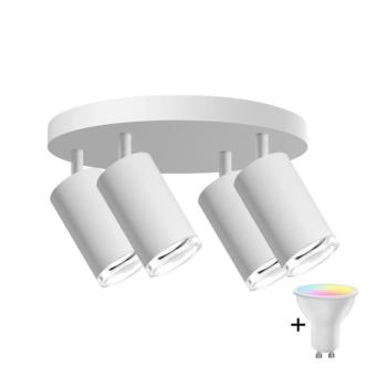 LED RGBW fényerőszabályozható fürdőszobai spotlámpa TURYN 4xGU10/4,8W/230V IP44 fehér SA1911+4xAI2382 kép
