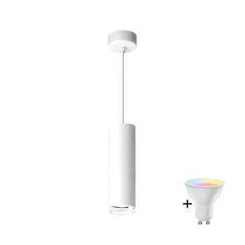 LED RGBW dimmelhető kábeles fürdőszobai függőlámpa TURYN 1xGU10/4,8W/230V IP44 fehér SA1906+AI2382 kép