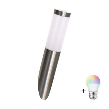 LED RGBW Dimmelhető kültéri fali lámpa LIVIA 1xE27/6,5W/230V IP44 ezüstszínű SA0462+AI0818 kép