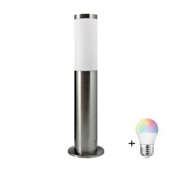 LED RGBW Dimmelhető kültéri lámpa LIVIA 1xE27/6,5W/230V 45 cm IP44 ezüstszínű SA0463+AI0818 kép