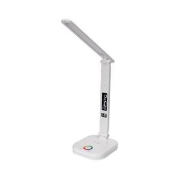 LED RGBW Dimmelhető lámpa vezeték nélküli töltéssel, kijelzővel, USB porttal 6W/5V 3000-6500K fehér PDL711RGBW kép
