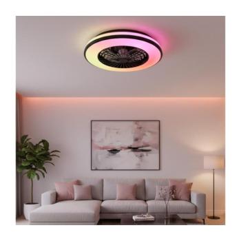 LED RGBW dimmelhető mennyezeti lámpa látorral VENTELUX LED/48W/230V fekete + távirányító 004594 kép