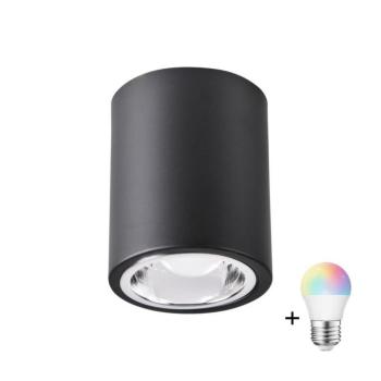 LED RGBW Dimmelhető spotlámpa JUPITER 1xE27/6,5W/230V átmérő 9,8 cm fekete SA1042+AI0818 kép