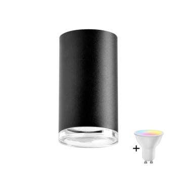 LED RGBW dimmelhető fürdőszobai spotlámpa TURYN 1xGU10/4,8W/230V IP44 fekete SA1885+AI2382 kép