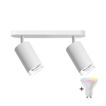 LED RGBW dimmelhető fürdőszobai spotlámpa TURYN 2xGU10/4,8W/230V IP44 fehér SA1909+2xAI2382 kép
