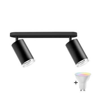 LED RGBW dimmelhető fürdőszobai spotlámpa TURYN 2xGU10/4,8W/230V IP44 fekete SA1914+2xAI2382 kép