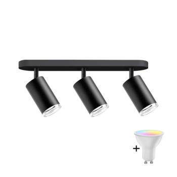 LED RGBW Dimmelhető fürdőszobai spotlámpa TURYN 3xGU10/4,8W/230V IP44 fekete SA1915+3xAI2382 kép