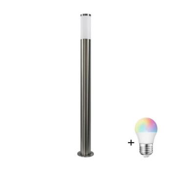 LED RGBW fényerőszabályozható kültéri lámpa LIVIA 1xE27/6,5W/230V 100 cm IP44 ezüst SA0464+AI0818 kép