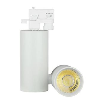 LED sínes spotlámpa, 30w, 6400K, hideg fehér, 2700lm, 24°, fehér, CRI>95, V-TAC, 1294 kép