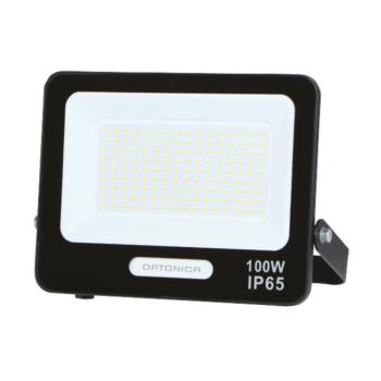 LED smd reflektor, fekete, IP65, 15 cm-es kábellel, 100W, 3000K, meleg fehér, 9000 lm, Optonica, 15830 kép
