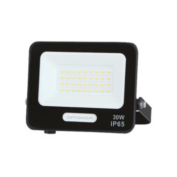 LED smd reflektor, fekete, IP65, 15 cm-es kábellel, 30W, 3000K, meleg fehér, 2700 lm, Optonica, 15824 kép