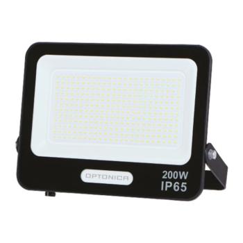 LED smd reflektor, fekete, IP65, 30 cm-es kábellel, 200W, 6000K, hideg fehér, 18000 lm, Optonica, 15833 kép
