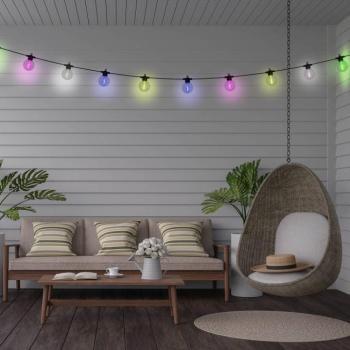 CADENA LED fényfüzér, RGB, fekete, 10 izzós, 5 m kép