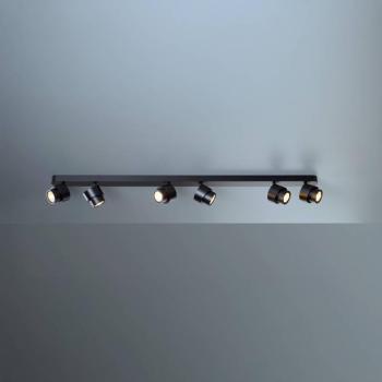 LED spotlámpa BRUSH, fekete, 110 cm, 6 izzós, fém, dimmelhető 2700 K kép