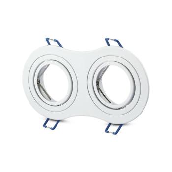 LED spotlámpa keret kerek, 2XGU10, fehér, V-TAC, 3601