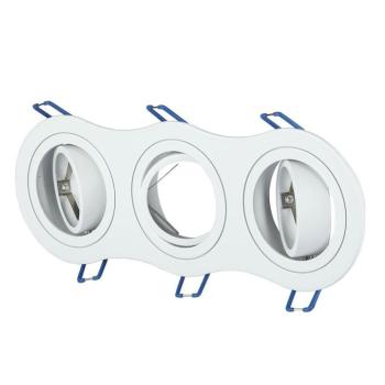 LED spotlámpa keret kerek, 3XGU10, fehér, V-TAC, 3603 kép