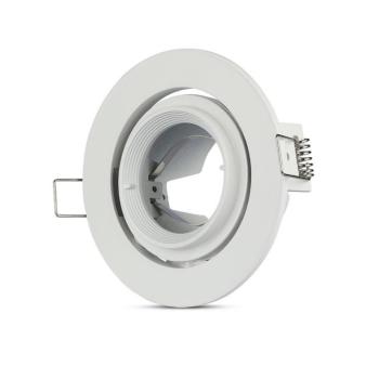 LED spotlámpa keret kerek, dönthető, GU10, fehér, V-TAC, 3689 kép