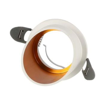 LED spotlámpa keret kerek, GU10, fehér, arany belsővel, V-TAC, 6682 kép