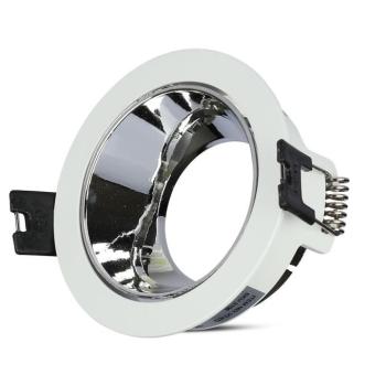 LED spotlámpa keret kerek, GU10, fehér, króm, V-TAC, 3156 kép