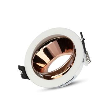 LED spotlámpa keret kerek, GU10, fehér, rózsaarany, V-TAC, 3155 kép