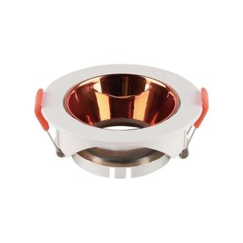 LED spotlámpa keret kerek, GU10, fehér, rózsaarany, V-TAC, 6649 kép