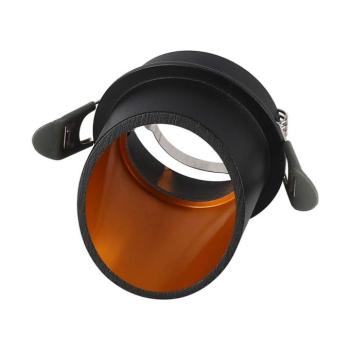 LED spotlámpa keret kerek, GU10, fekete, arany belsővel, V-TAC, 6683 kép