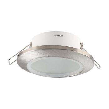 LED spotlámpa keret kerek, GU10, szatén nikkel, IP44, V-TAC, 6700 kép