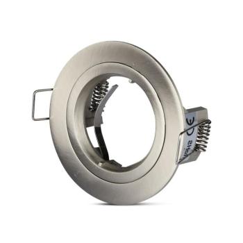 LED spotlámpa keret kerek, GU10, szatén nikkel, V-TAC, 3643 kép