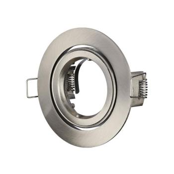 LED spotlámpa keret kerek, GU10, szatén nikkel, V-TAC, 3646 kép