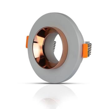 LED spotlámpa keret kerek, GU10, szürke, matt rózsaarany, V-TAC, 3124 kép