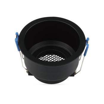 LED spotlámpa keret kerek, méhsejt diffúzorral, GU10, fekete, V-TAC, 23762 kép