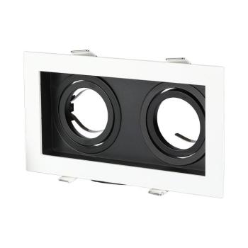 LED spotlámpa keret négyzet alakú, 2XGU10, fehér, fekete, V-TAC, 8877 kép