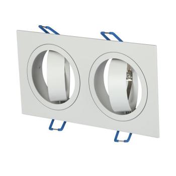 LED spotlámpa keret négyzet alakú, 2XGU10, fehér, V-TAC, 3607 kép