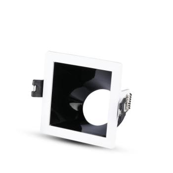 LED spotlámpa keret négyzet alakú, GU10, fehér, fekete, V-TAC, 3165 kép
