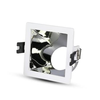LED spotlámpa keret négyzet alakú, GU10, fehér, króm, V-TAC, 3168 kép