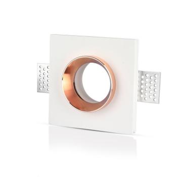 LED spotlámpa keret négyzet alakú, GU10, fehér, matt rózsaarany, V-TAC, 3150 kép