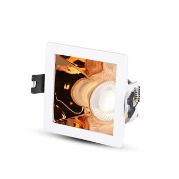 LED spotlámpa keret négyzet alakú, GU10, fehér, rózsaarany, V-TAC, 3167 kép