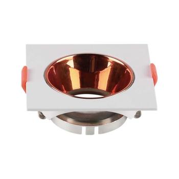 LED spotlámpa keret négyzet alakú, GU10, fehér, rózsaarany, V-TAC, 6655 kép